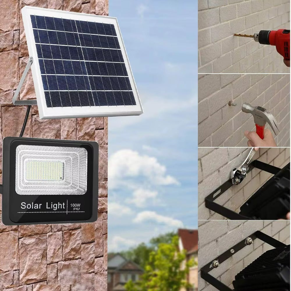 Lampes solaires LED étanches IP65 pour camping, extérieur 100 W