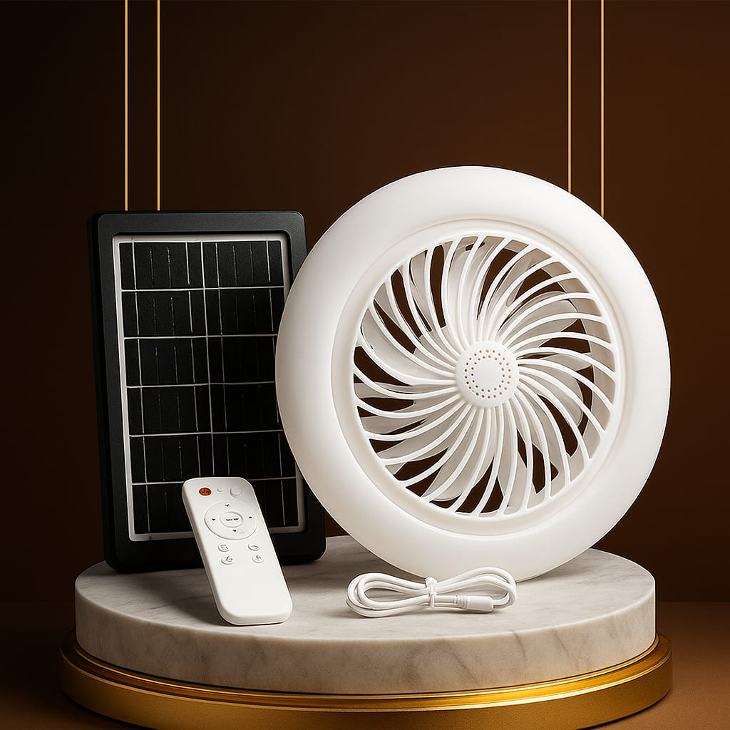 Ventilateur LED 2 en 1 + panneau solaire